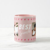 Roze harten Beste vrienden Typografie 2 Foto Mok (Midden)