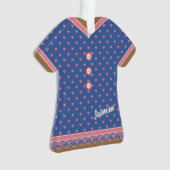 Roze harten Blauwe Dress Lace Trim op maat Ornament (voorkant)