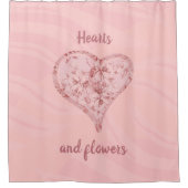 Roze Harten & Bloemen Douchegordijn (Voorkant)