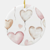 Roze Harten Bloemliefde   Keramisch Ornament (Achterkant)