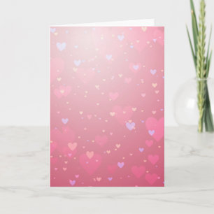 Roze Harten Bokeh Liefdeskaart Kaart