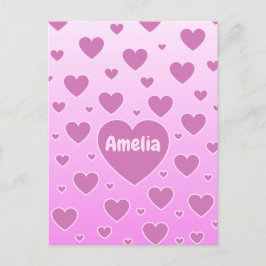 Roze harten Briefkaart