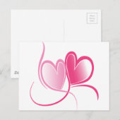 roze harten briefkaart (Voorkant / Achterkant)
