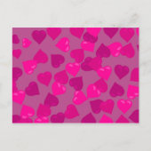 Roze harten briefkaart (Voorkant)
