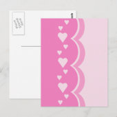 Roze harten briefkaart (Voorkant / Achterkant)
