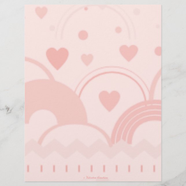 Roze harten Briefpapier & briefhoofd - Specialitei (Voorkant)