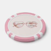Roze Harten Bril Liefde Poker Chips (Enkel)