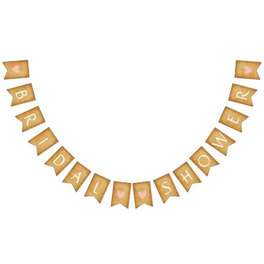 Roze Harten Bruin Vrijgezellenfeest Decor Vlaggetjes (Alle)