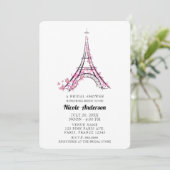 Roze harten Butterflies Paris Eiffel Tower Bridal Kaart (Staand voorkant)