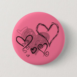 Roze harten Button