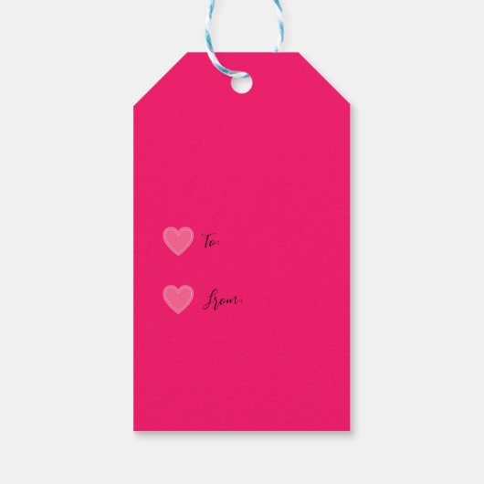Roze harten cadeaulabel (Achterkant)