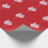 Roze harten cadeaupapier (Hoek)