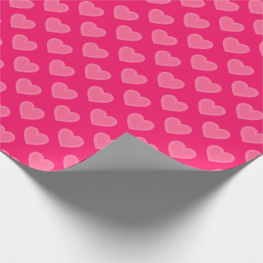 Roze harten cadeaupapier (Hoek)