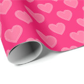 Roze harten cadeaupapier (Rol Hoek)