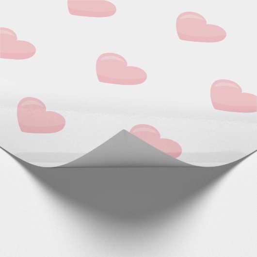Roze harten cadeaupapier (Hoek)