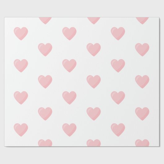 Roze harten cadeaupapier (Vlak)
