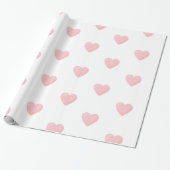 Roze harten cadeaupapier (Uitgerold)