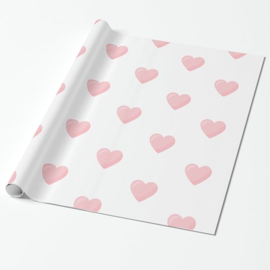Roze harten cadeaupapier (Uitgerold)