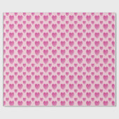 Roze harten cadeaupapier (Vlak)