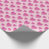 Roze harten cadeaupapier (Hoek)