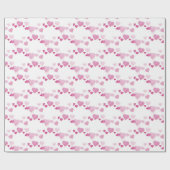 Roze harten cadeaupapier (Vlak)