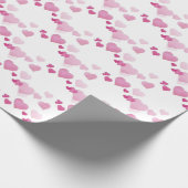 Roze harten cadeaupapier (Hoek)