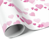 Roze harten cadeaupapier (Rol Hoek)
