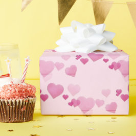 Roze harten cadeaupapier