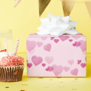 Roze harten  cadeaupapier