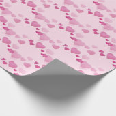 Roze harten cadeaupapier (Hoek)