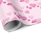 Roze harten cadeaupapier (Rol Hoek)