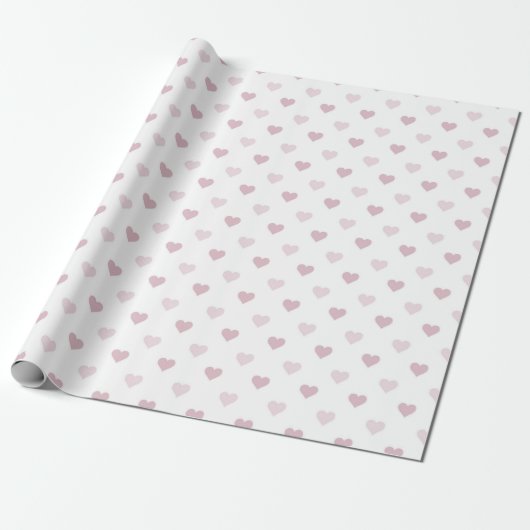 Roze harten cadeaupapier (Uitgerold)