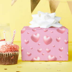 Roze harten cadeaupapier