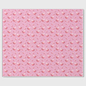 Roze harten cadeaupapier (Vlak)