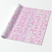 Roze harten cadeaupapier (Uitgerold)