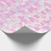 Roze harten cadeaupapier (Hoek)