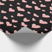 Roze harten cadeaupapier (Hoek)