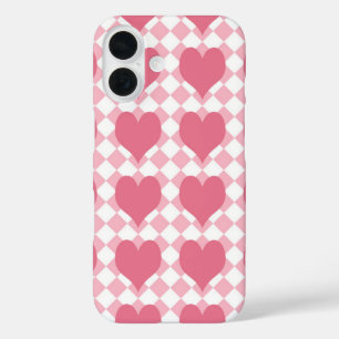 Roze harten iPhone 16 hoesje