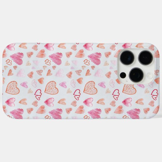 Roze harten Case-Mate iPhone case (Achterkant (horizontaal))