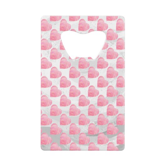 Roze harten creditkaart flessenopener (Voorkant)