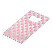 Roze harten creditkaart flessenopener (Voorkant Gekanteld)