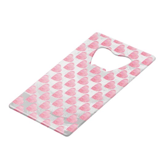 Roze harten creditkaart flessenopener (Voorkant Gekanteld)