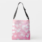 Roze harten crossbody tas (Achterkant)