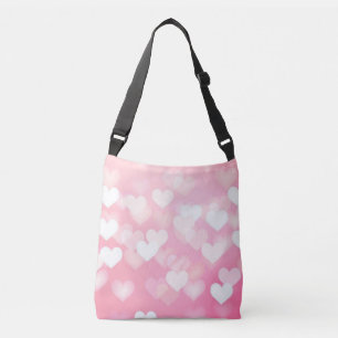 Roze harten crossbody tas