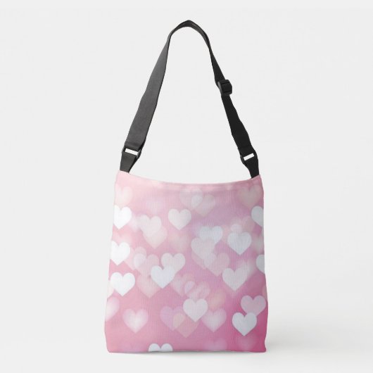 Roze harten crossbody tas (Voorkant)