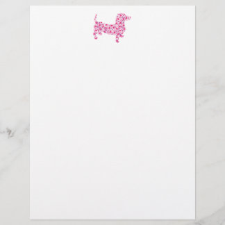 Roze harten Dachshund Briefhoofd