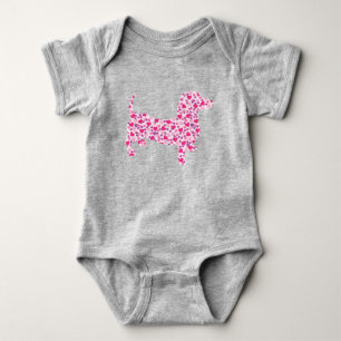 Roze harten Dachshund Romper