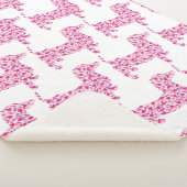 Roze harten Dachshund Sherpa Deken (3/4)