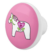 Roze harten Dala Horse Keramische Knop (Rechts)