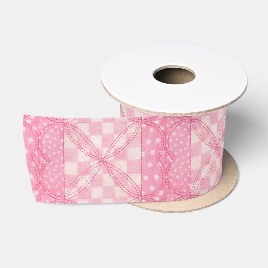 ROZE HARTEN DEKEN 7,5 cm Breed Satijnlint Satijnen Lint (Spoel)